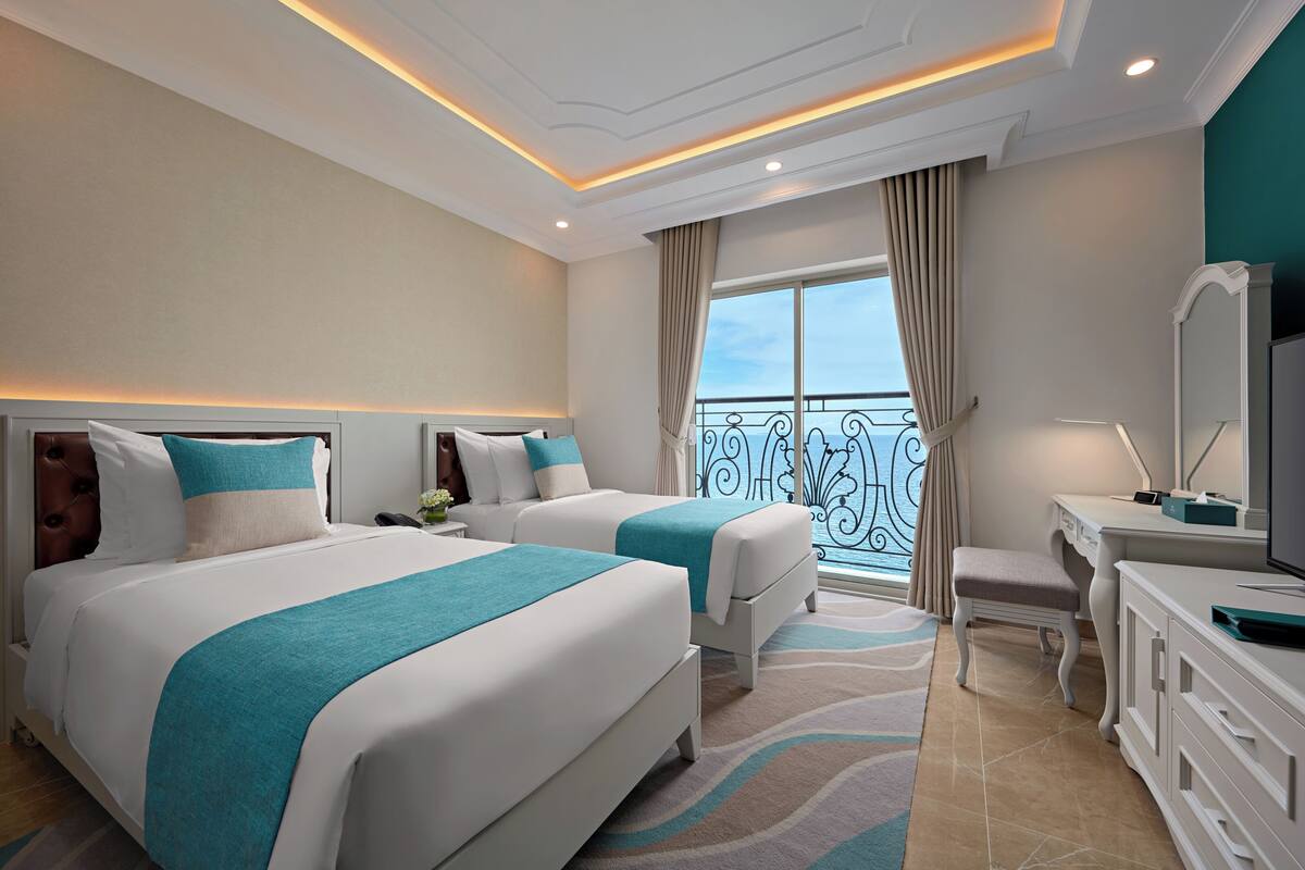 Privilege, Room, 2 Twin Beds, Sea View | Premium bedding, minibar, in-room safe, blackout drapes