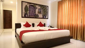 Individually decorated, individually furnished, desk, laptop workspace