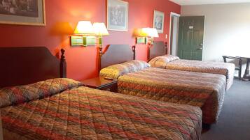 Individually furnished, desk, laptop workspace, iron/ironing board