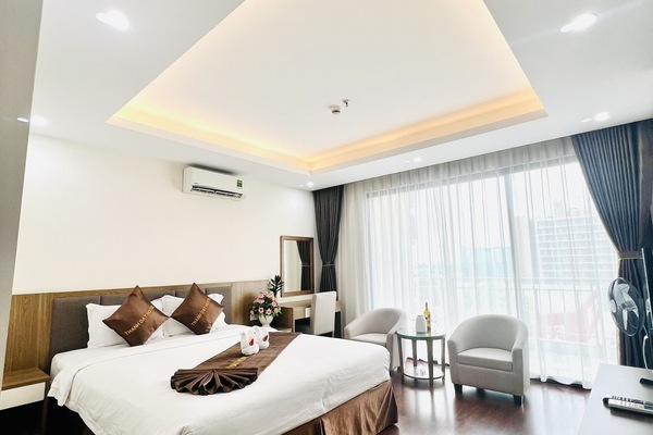Basic Double Room | Premium bedding, memory foam beds, minibar, desk