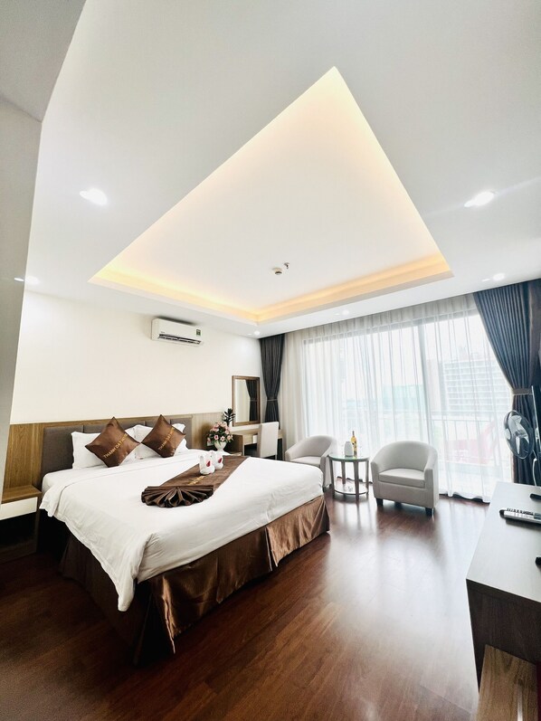 Basic Double Room | Premium bedding, memory foam beds, minibar, desk