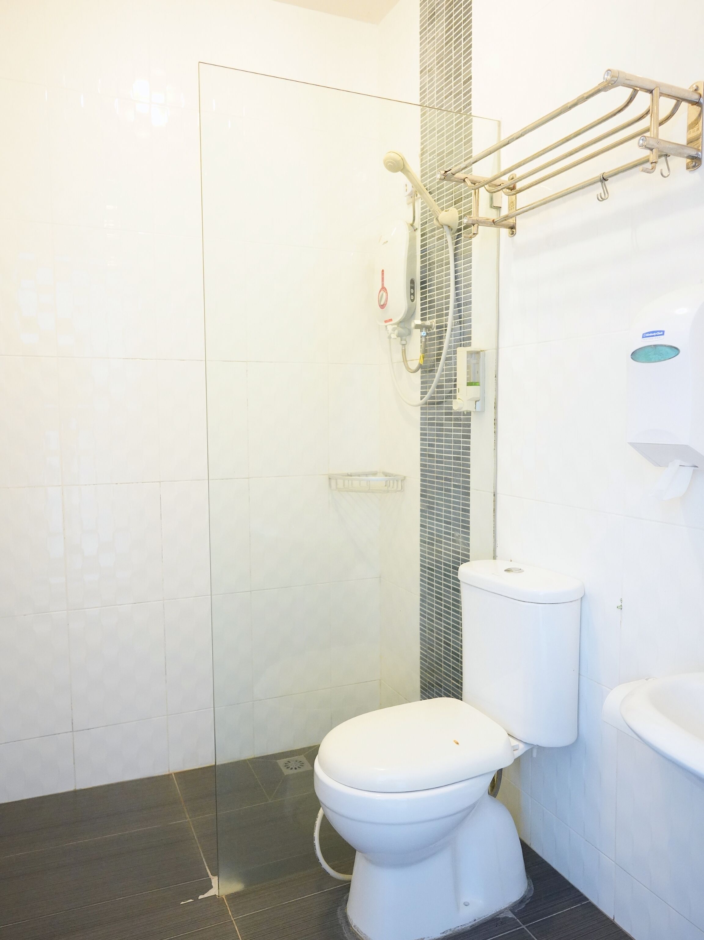 shower, rainfall showerhead, free toiletries, bidet