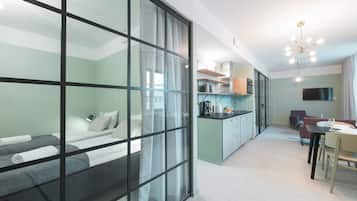 Classic-Apartment | 1 Schlafzimmer, laptopgeeigneter Arbeitsplatz, kostenloses WLAN