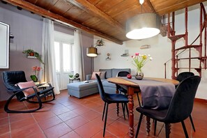 Apartment, 2 Bedrooms, Terrace, Mezzanine | Living area | Flat-screen TV - Pellegrino 2 - WR Apartments (Rome)