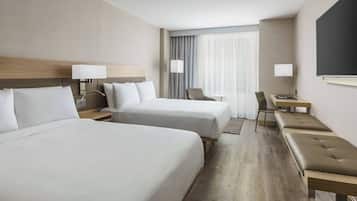 Standard Room, 2 Queen Beds (Hearing Accessible) | In-room safe, desk, laptop workspace, blackout drapes