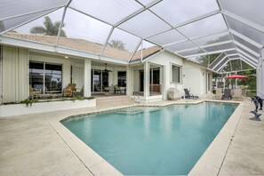 Piscina externa, piscina aquecida