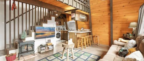 TV connectée, cheminée, services de streaming