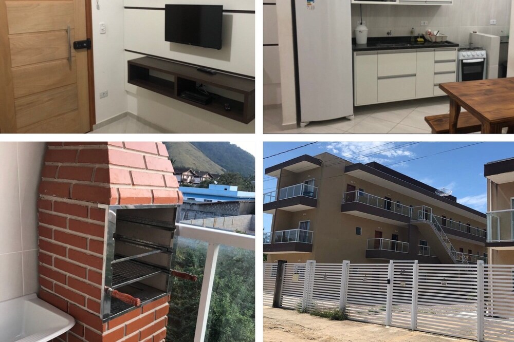 Rev 204: 800m from Maranduba beach, Ap with suite, led TV, barbecue