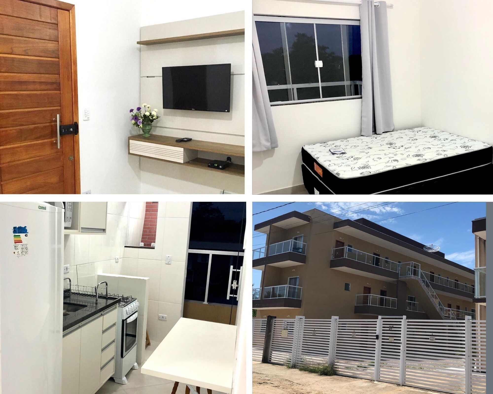 Ap 305: 800m Maranduba beach, individual barbecue, led TV, garage 
