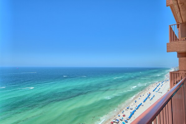 On the beach, beach towels - Beachfront Panama City Penthouse with Amazing Views, 3 full bedrooms/3 baths (Panama City Beach)