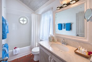 Shower, hair dryer, towels, soap - Aspicia - 3 Bedroom Beachfront Villa with Shared Pool (Lower Carlton)
