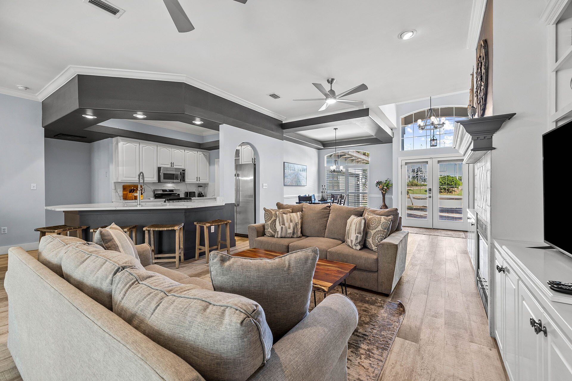 TV, fireplace, DVD player