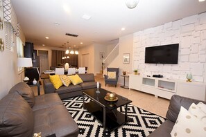 TV, DVD player, ping pong