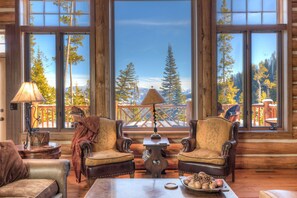 TV, fireplace, video games, music library