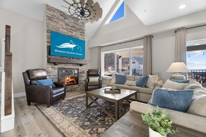 Smart TV, fireplace, video games