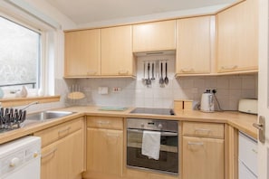 Fridge, microwave, oven, coffee/tea maker