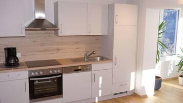 Fridge, oven, dishwasher, cookware/dishes/utensils