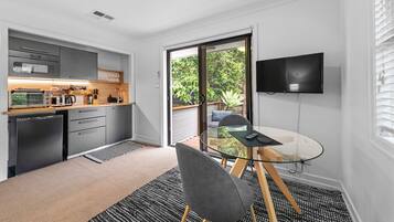 Fridge, microwave, coffee/tea maker, electric kettle