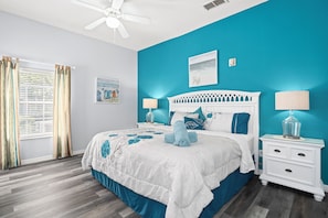2 bedrooms, in-room safe, iron/ironing board, travel crib