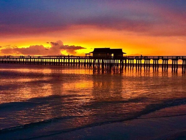 Stroll along the pier and enjoy the serene views of the water.
