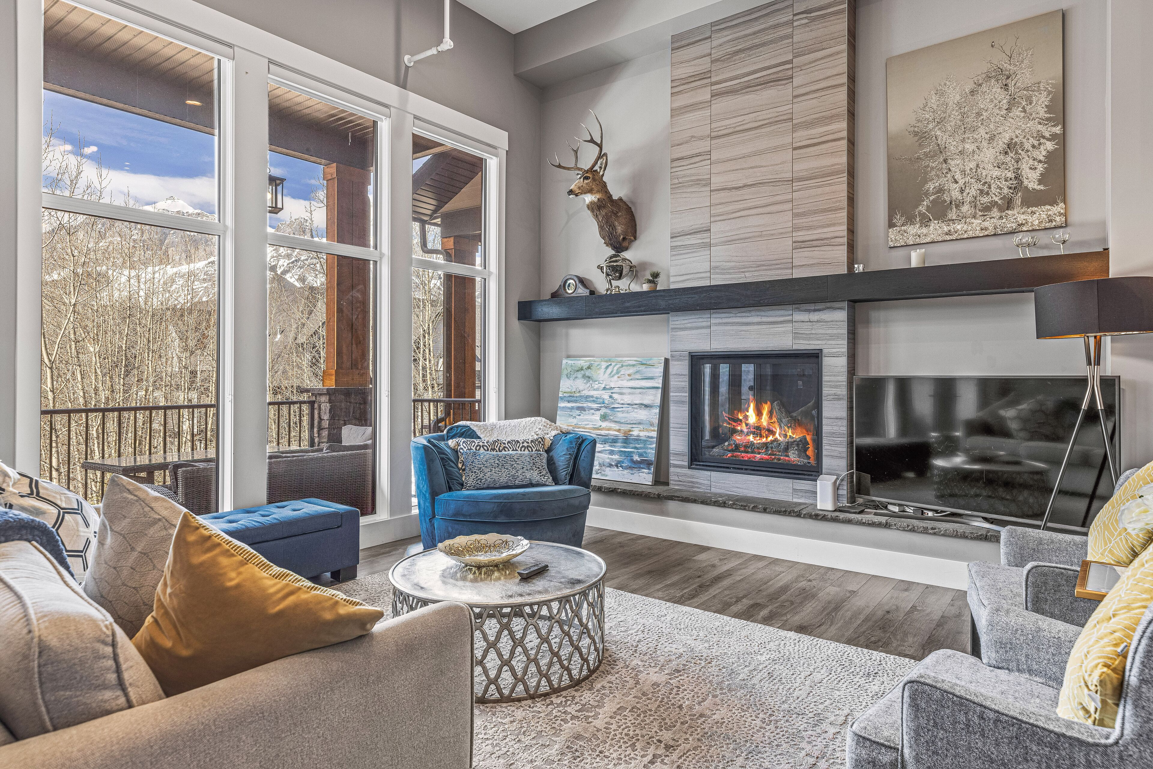 M6🏔5BD+4.5BA  Panoramic mountain view, near DT, A/C, wifi, BBQ, sleeps 15⛷🏂