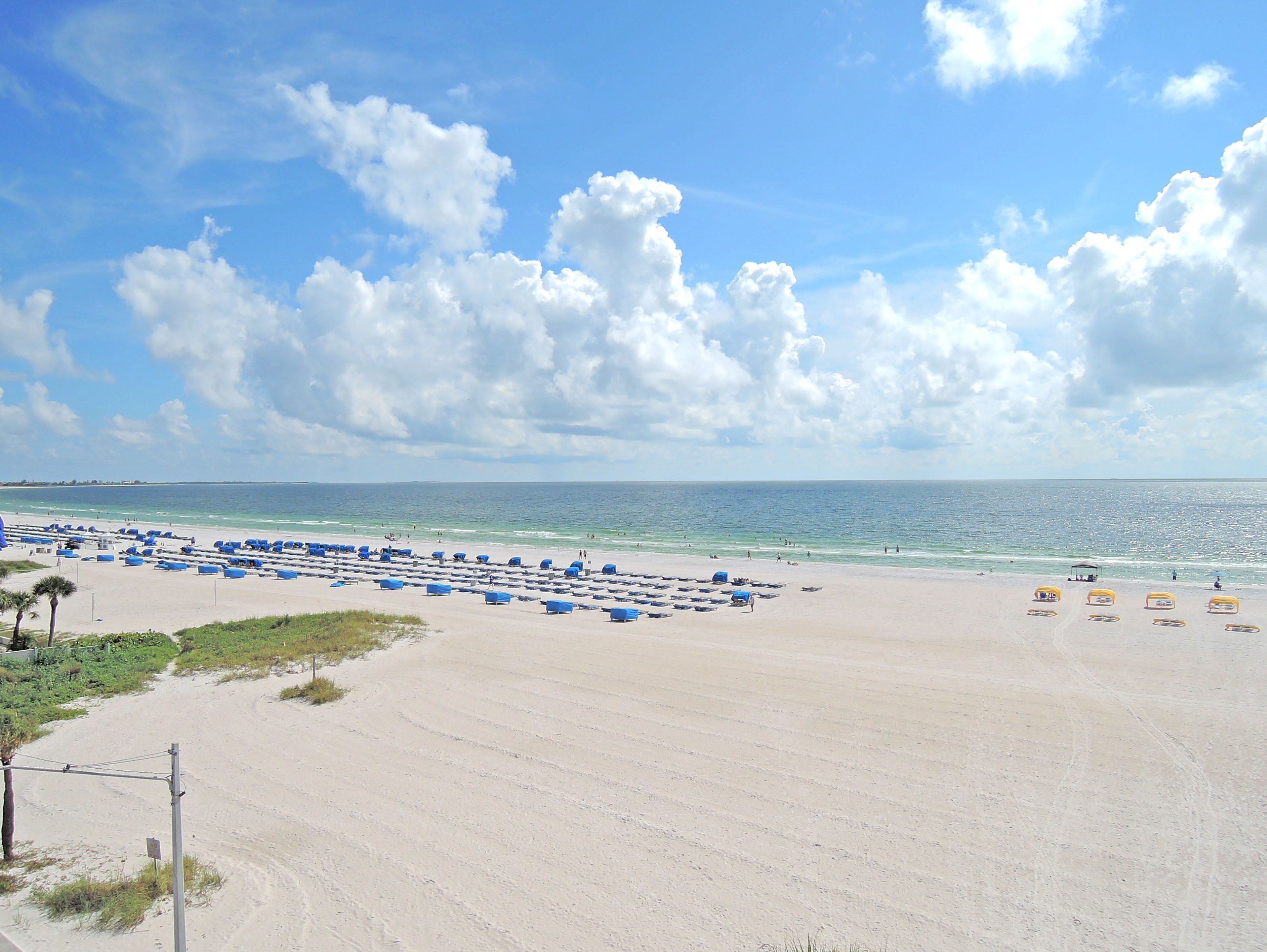 On the beach, beach towels