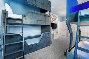 10 bedrooms, desk, iron/ironing board, travel crib