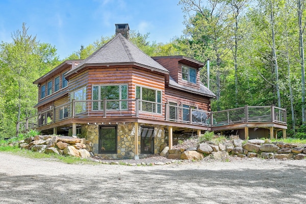 Architecturally designed log cabin