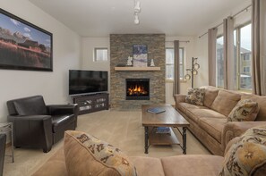 TV, fireplace, DVD player