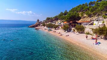 Beach nearby, sun-loungers