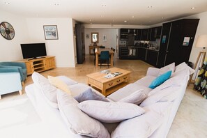 Flat-screen TV, DVD player