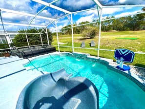 Outdoor pool, a heated pool - 14 room DisneyEstate by AmericanVacationLiving (Davenport)