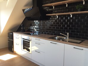 Fridge, oven, stovetop, dishwasher