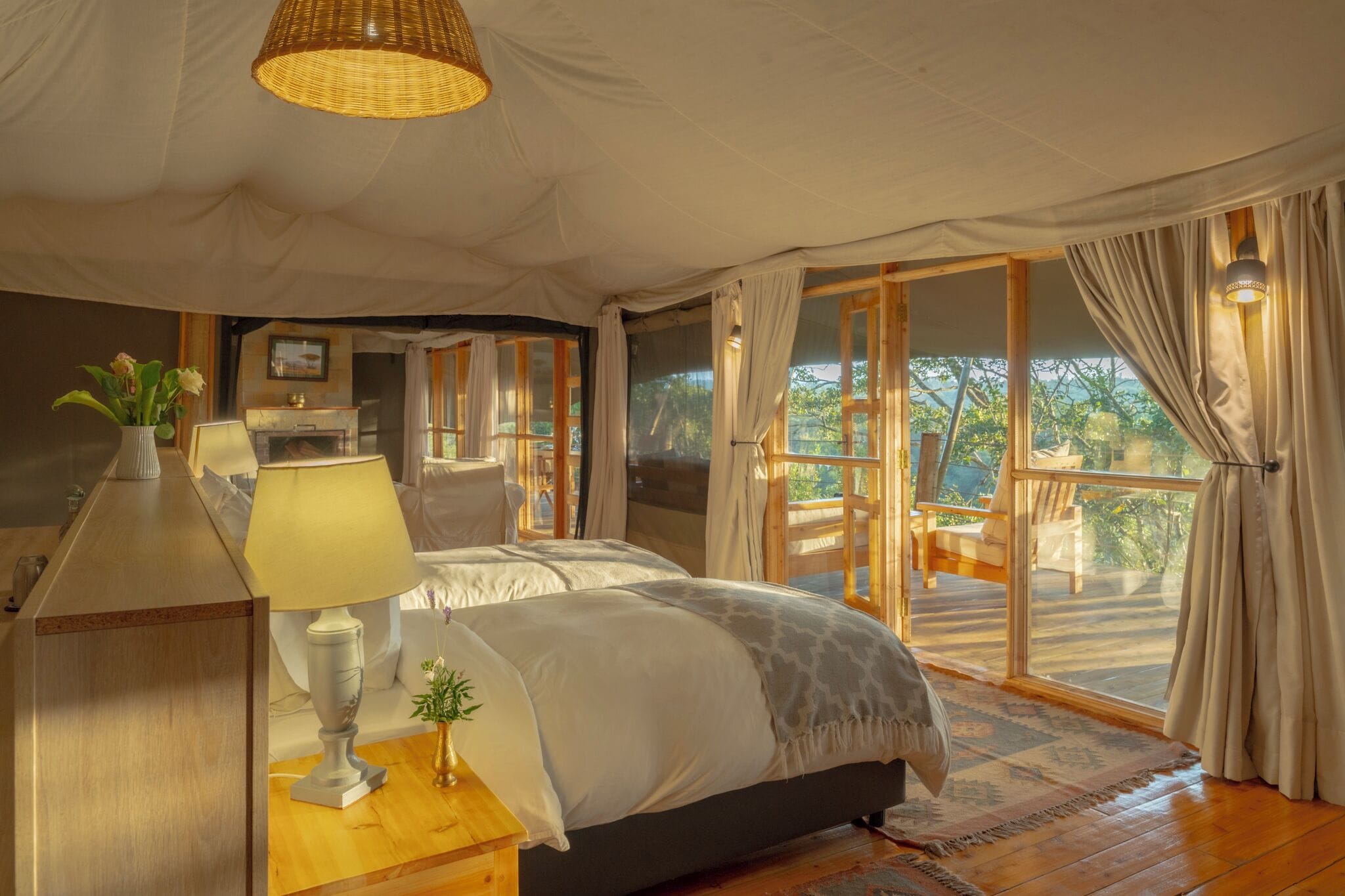 Luxury Tent, 2 Bedrooms, Fireplace, Valley View | Individually decorated, individually furnished, laptop workspace