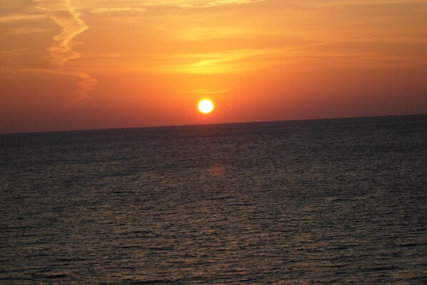 A sunset over the ocean.
