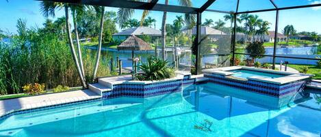 Piscine extérieure, piscine chauffée