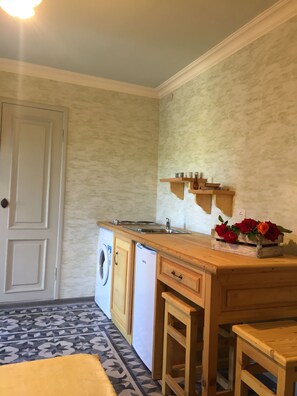 Economy Double or Twin Room | Living area | 90-inch Smart TV with digital channels, TV, DVD player - Apple Tree Family House (Dzorakap)