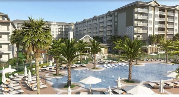 Outdoor pool, a heated pool