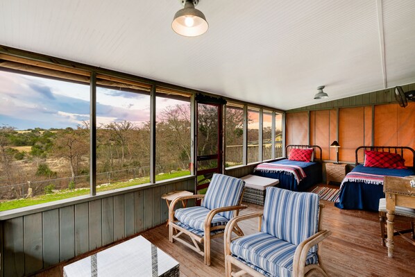 Interior - VINTAGE RIVER CAMP CABIN! Private Medina river and green belt access!   (Bandera)