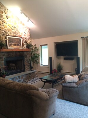 TV, fireplace, table tennis