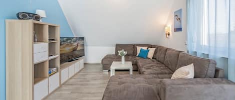 TV, peis, DVD-spiller og bordtennis