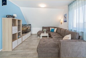 TV, fireplace, DVD player, table tennis - Modern vacation apartment in Loddin with garden, WLAN & barbecue - quiet, close to the beach, mod (Loddin)