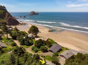 ビーチの近く、ビーチタオル