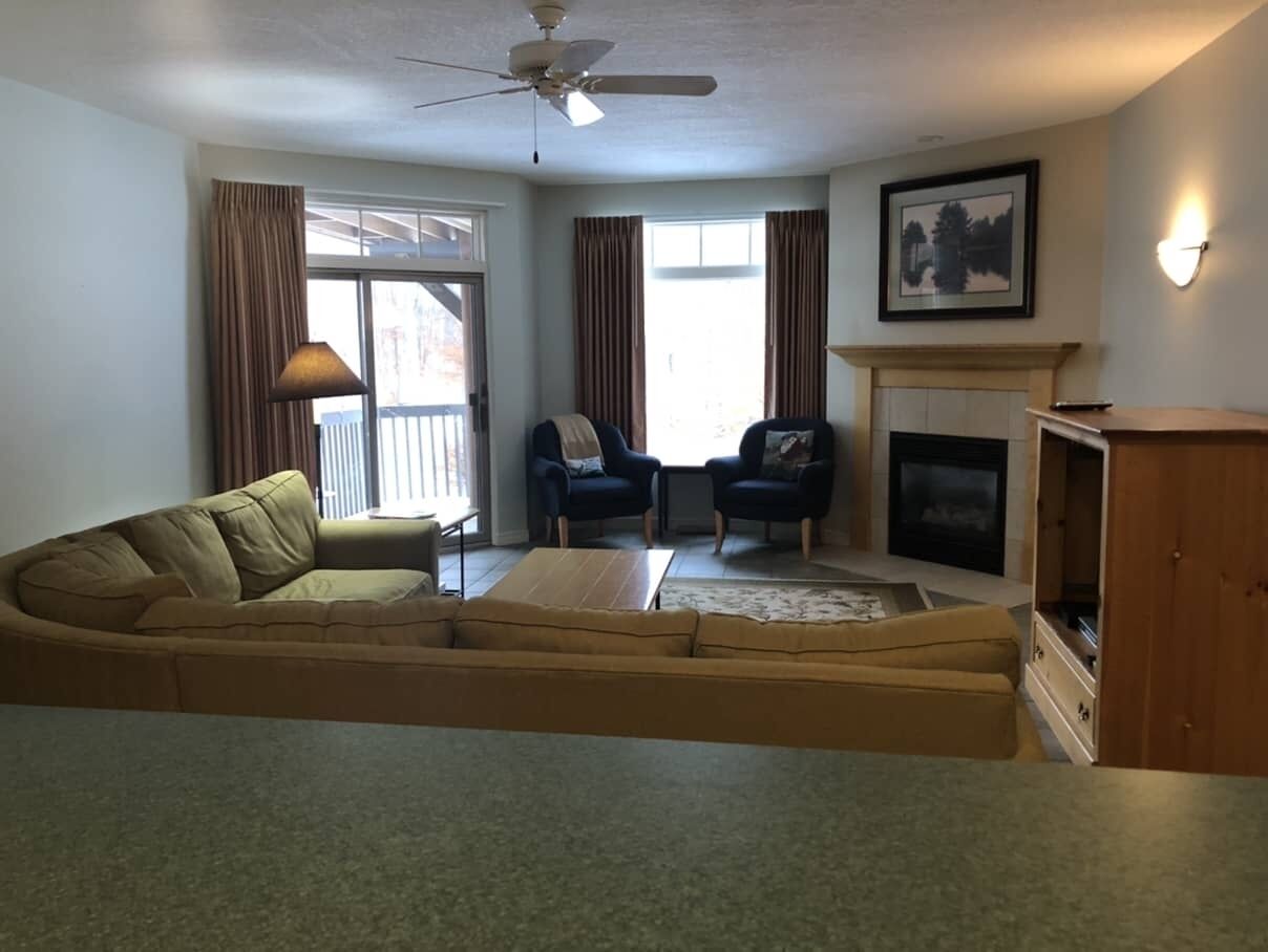 Smart TV, fireplace, video games, DVD player