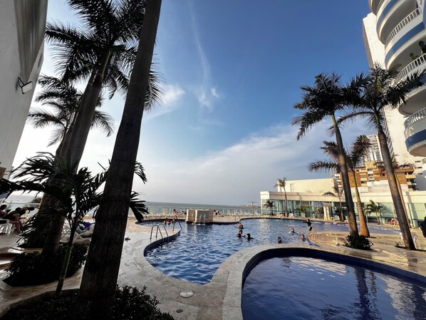 Outdoor pool, a heated pool