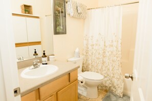 Ensemble douche/baignoire, sĂšche-cheveux, serviettes fournies, savon