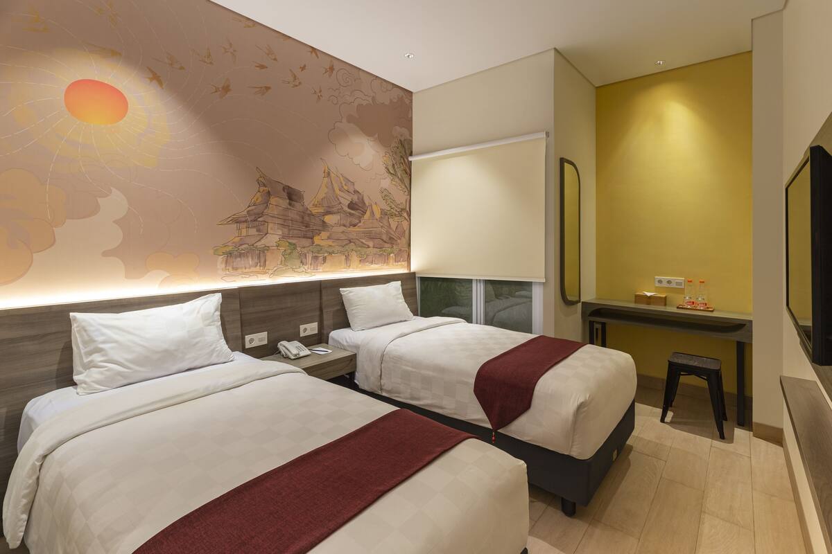 Phòng 2 giường đơn Deluxe | Bàn, truy cập Internet không dây miễn phí, bộ trải giường 