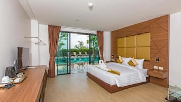 Habitación doble Deluxe, acceso a la alberca | Ropa de cama hipoalergénica, cortinas blackout y wifi gratis