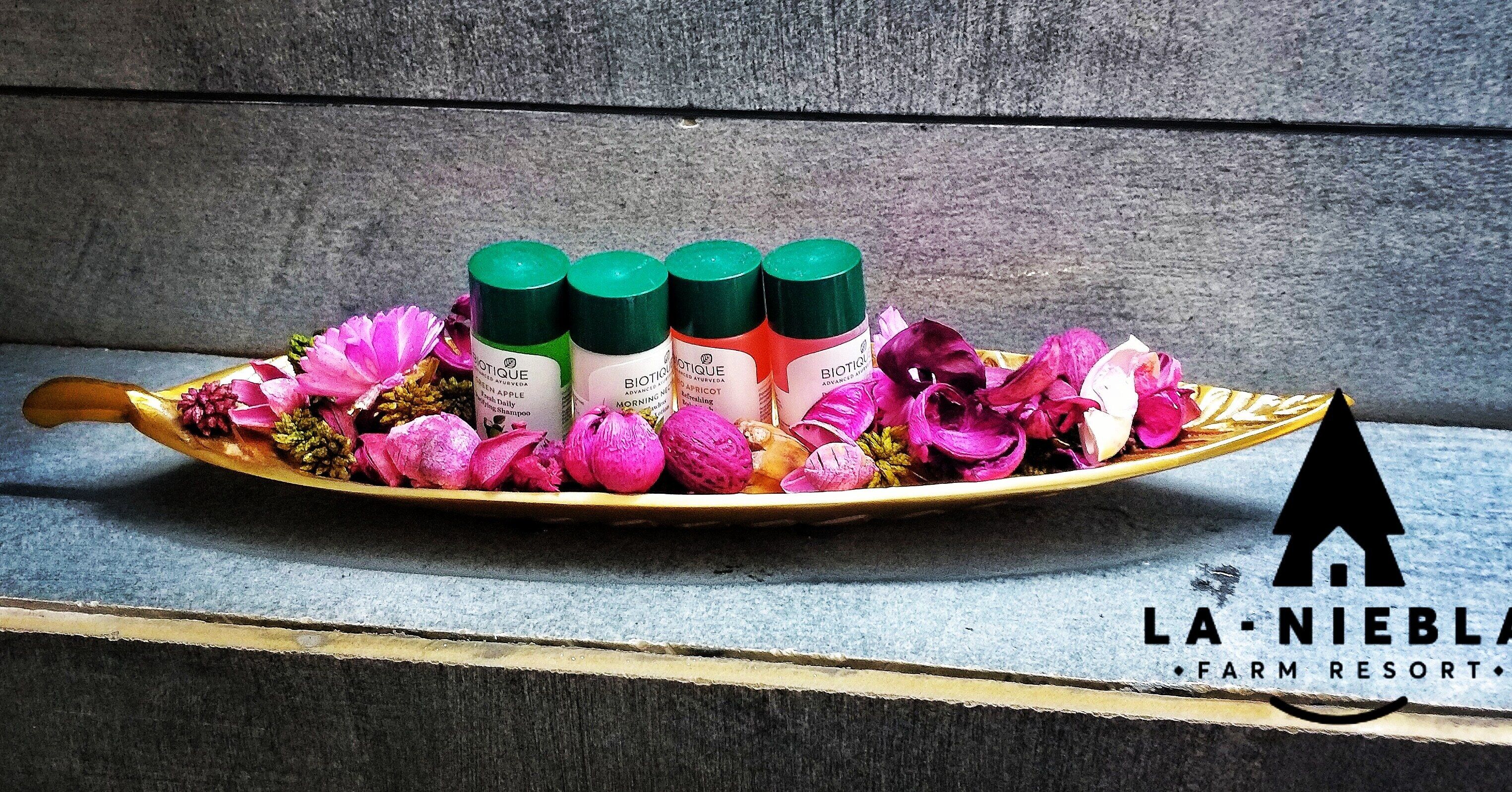 Ducha, cabezal de ducha tipo lluvia, pantuflas, papel higiénico