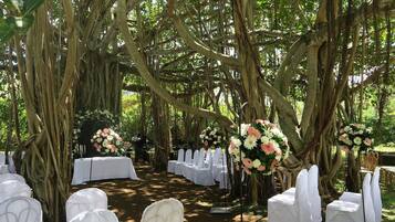 Outdoor wedding area